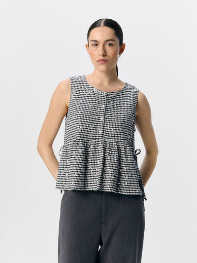 ObjKai Top Black/White Gingham