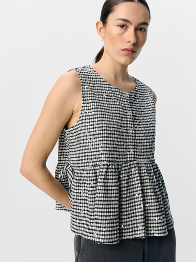 ObjKai Top Black/White Gingham