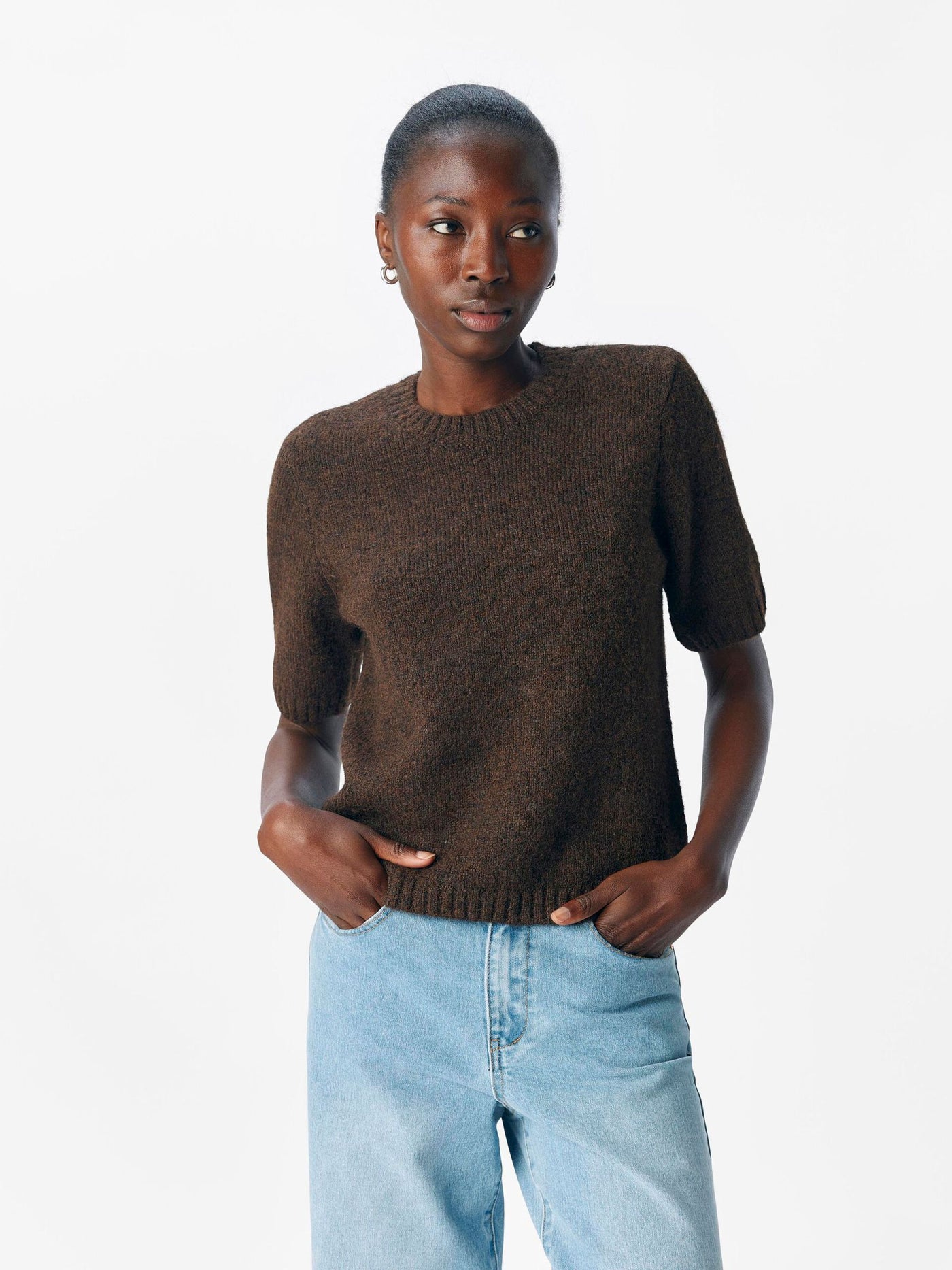 ObjSaggia SS Knit Seal Brown