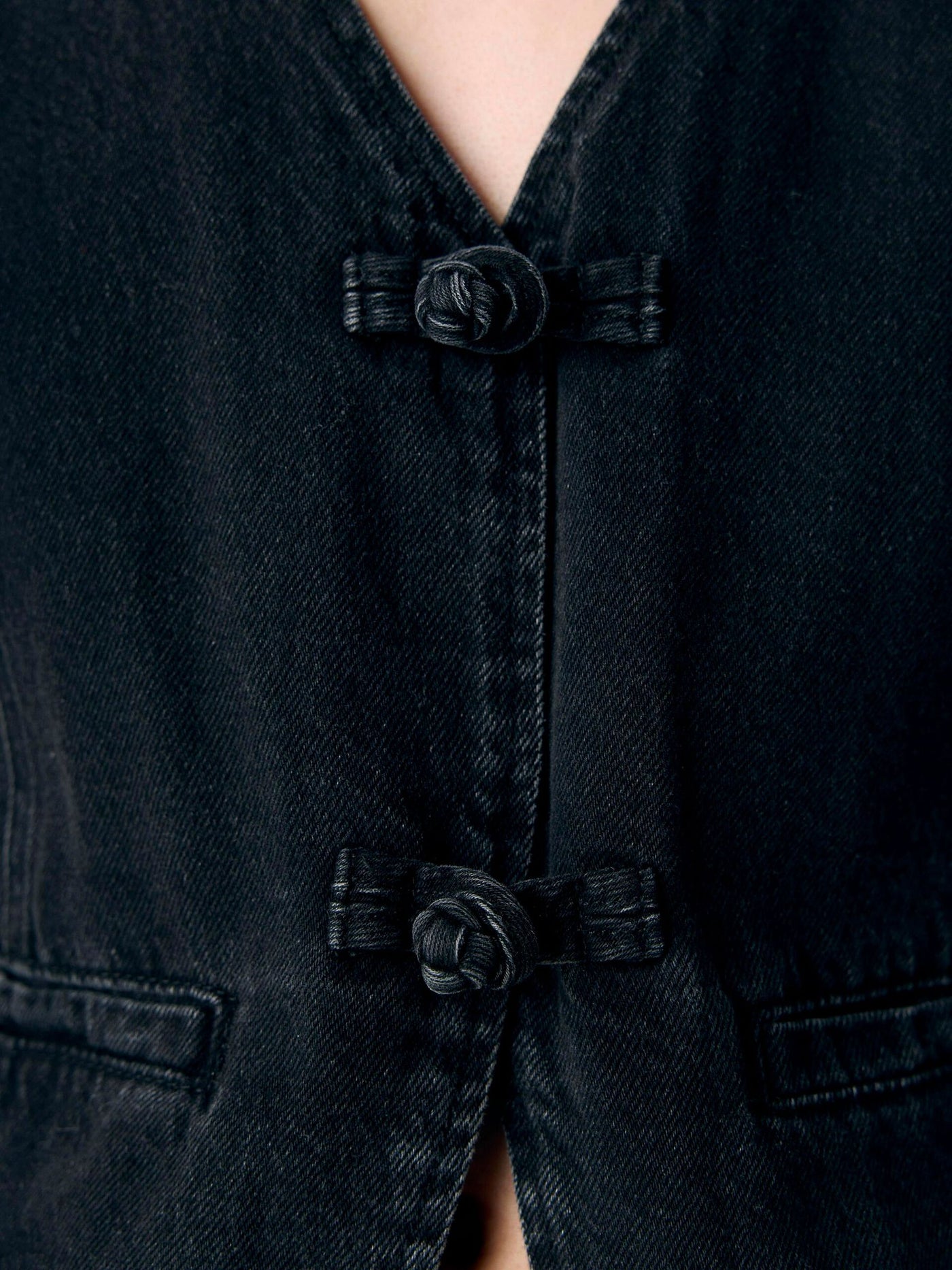 ObjZarafine Denim Waistcoat Black