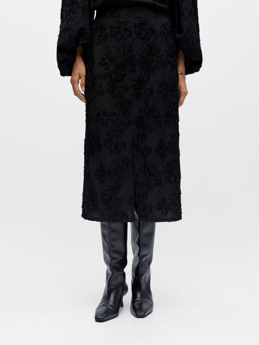 ObjLula Midi Skirt Black