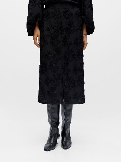 ObjLula Midi Skirt Black