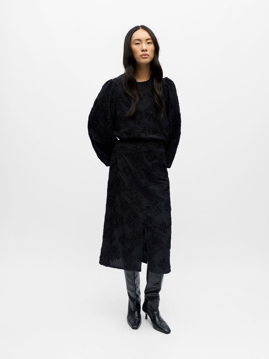 ObjLula Midi Skirt Black