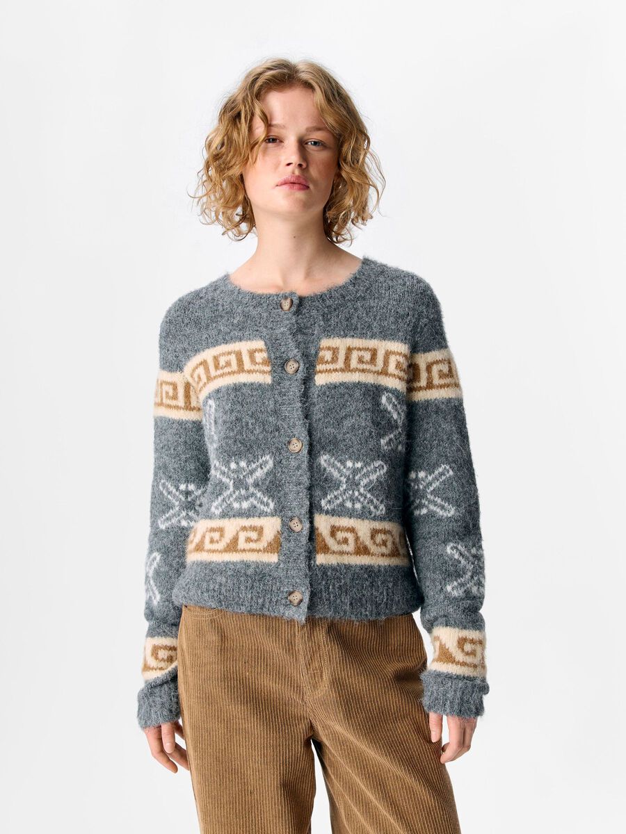 ObjGalia Cardigan Medium Grey