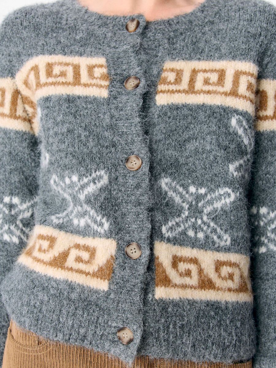 ObjGalia Cardigan Medium Grey