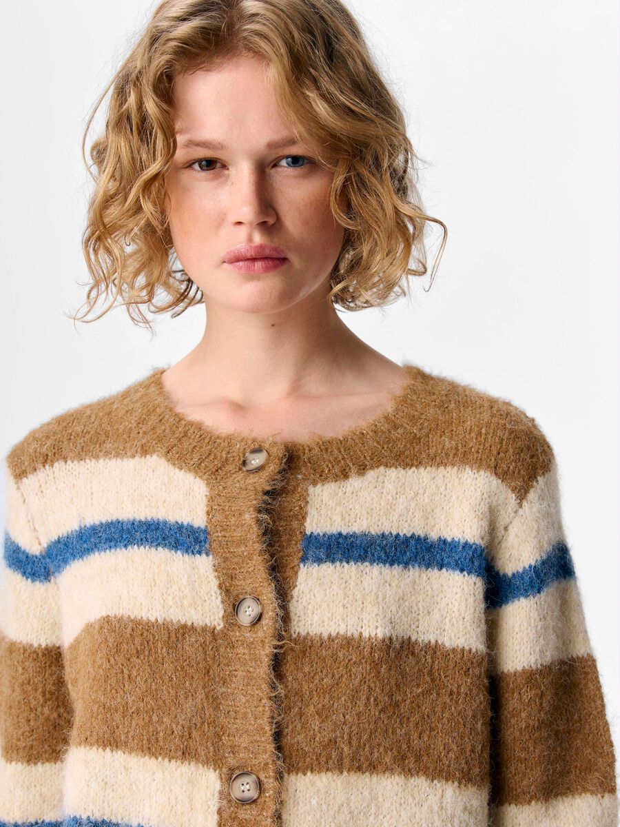 ObjGalia Cardigan Tannin Stripe