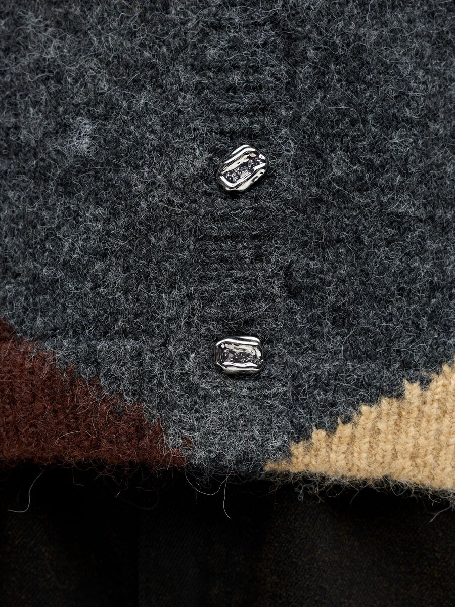 ObjZena Knit Vest Dark Grey/Tannin