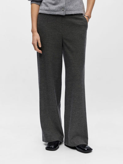ObjErica Wide Trousers Medium Grey