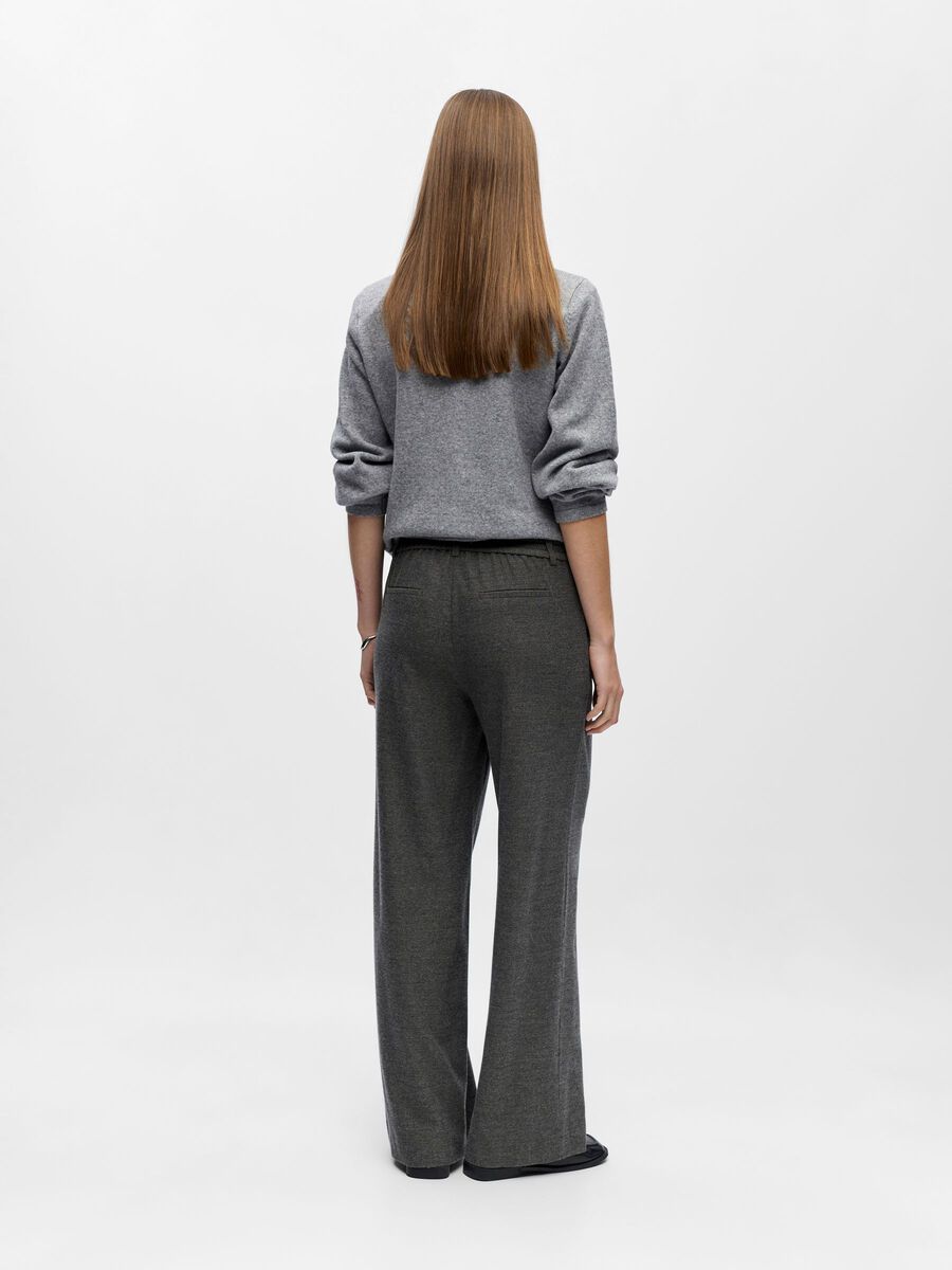 ObjErica Wide Trousers Medium Grey