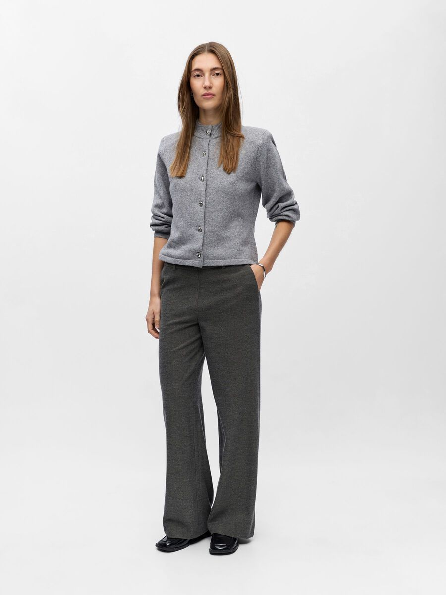 ObjErica Wide Trousers Medium Grey