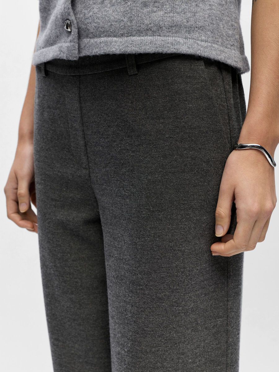 ObjErica Wide Trousers Medium Grey