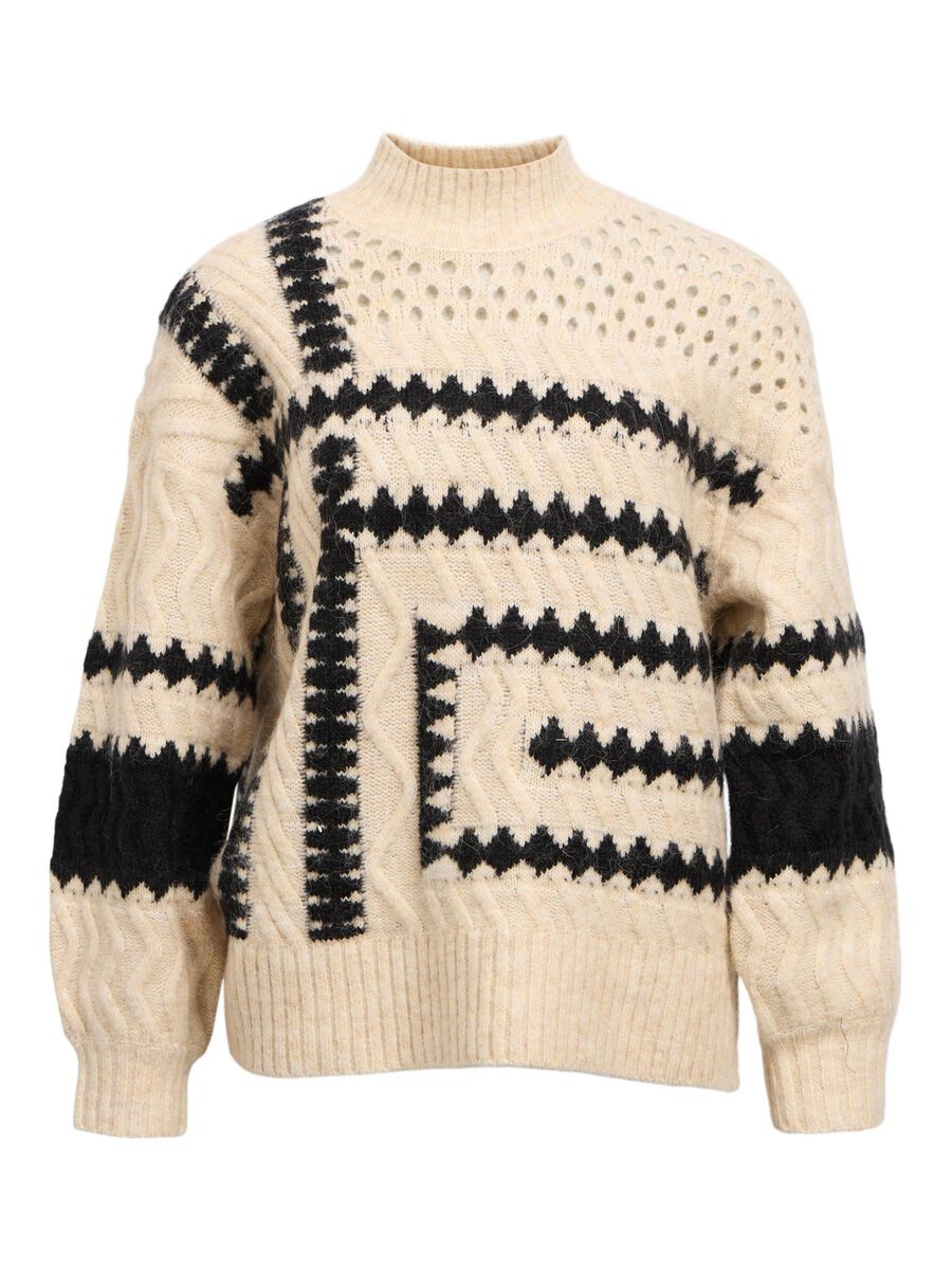 ObjPetrine Knit White Sand/Black