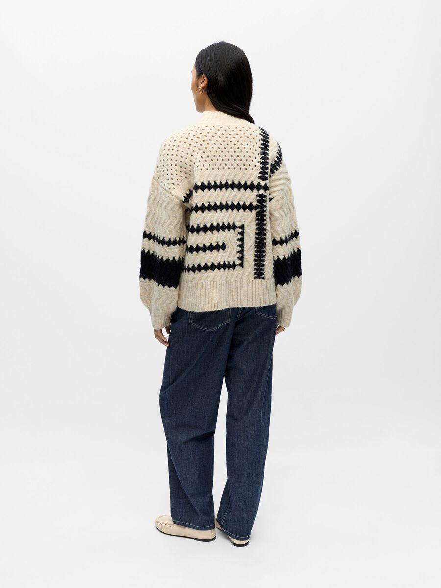 ObjPetrine Knit White Sand/Black