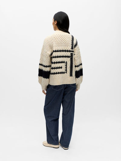 ObjPetrine Knit White Sand/Black