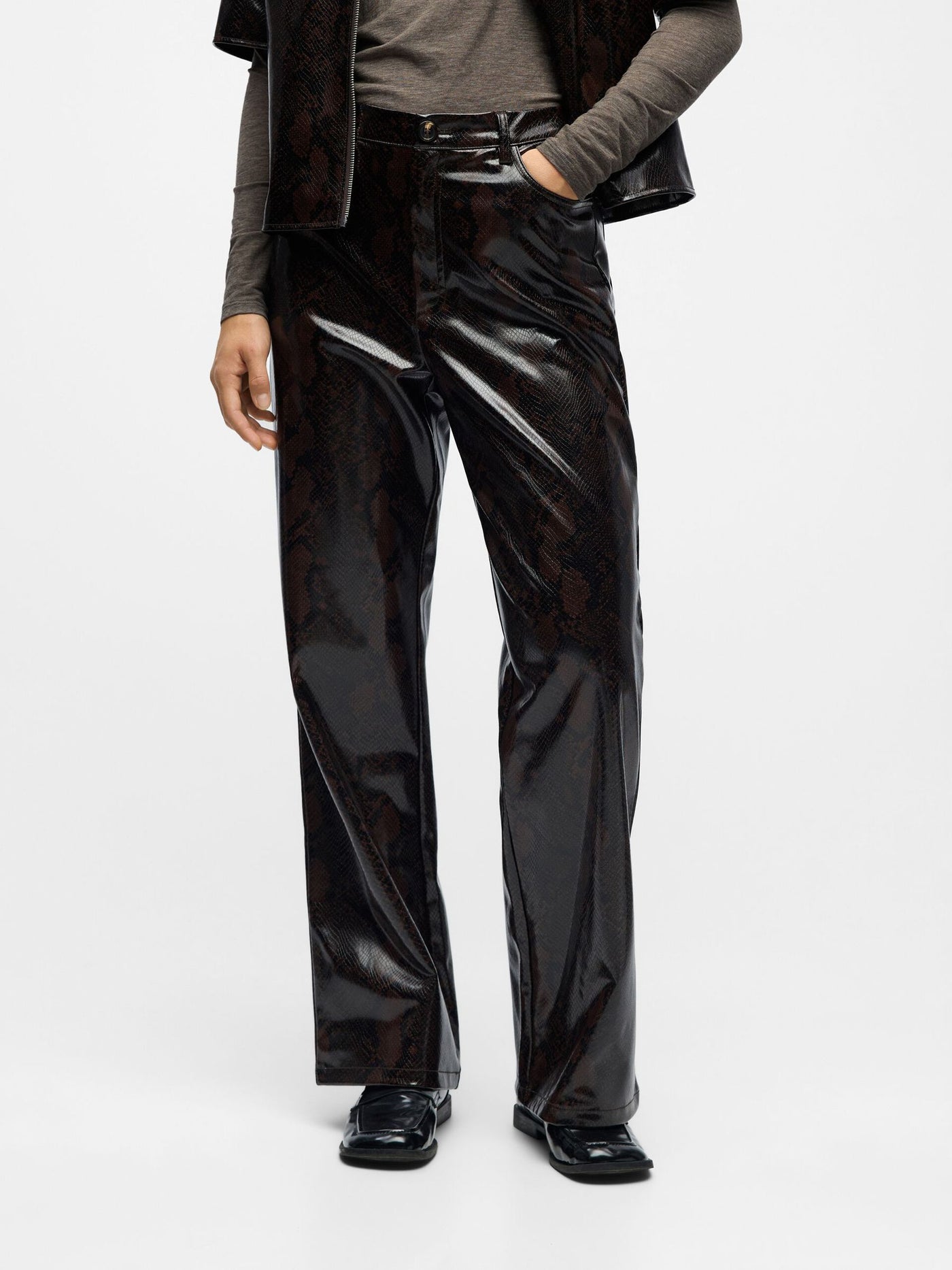 ObjEbba Trousers Seal Brown Snake