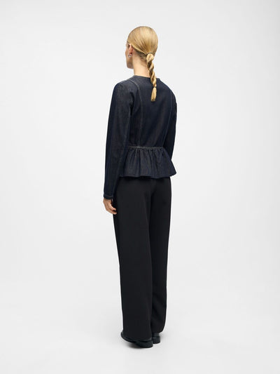 ObjAnita Denim Blazer Top Dark Blue