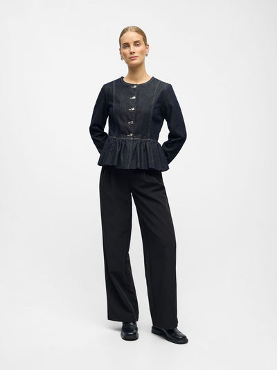 ObjAnita Denim Blazer Top Dark Blue