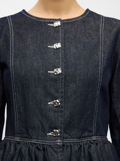 ObjAnita Denim Blazer Top Dark Blue