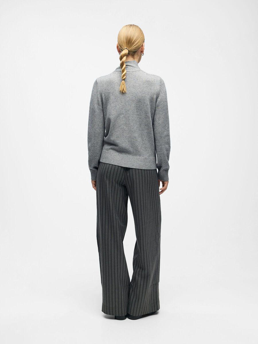 ObjThess Bow Knit Medium Grey