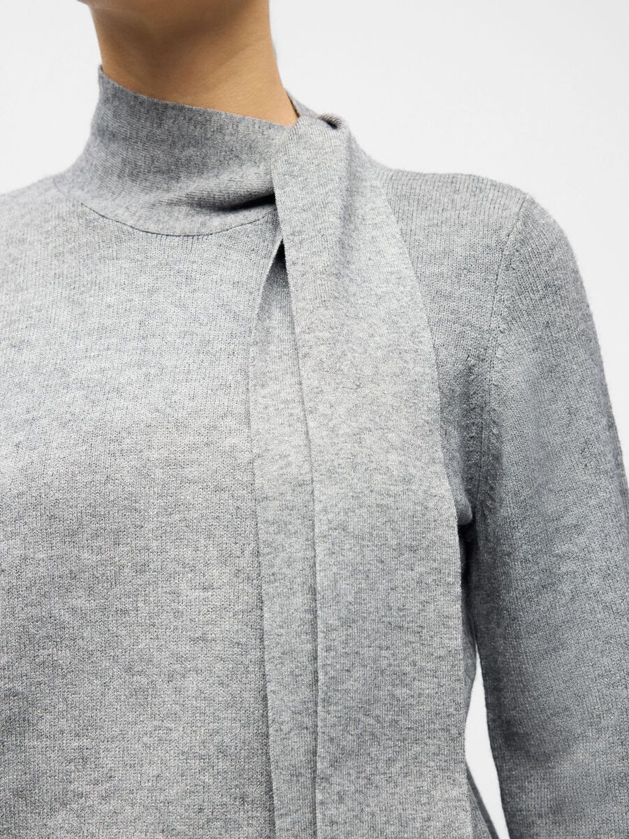 ObjThess Bow Knit Medium Grey