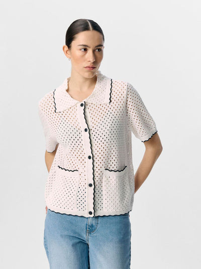 ObjLynel Cardigan Cloud Dancer/Black
