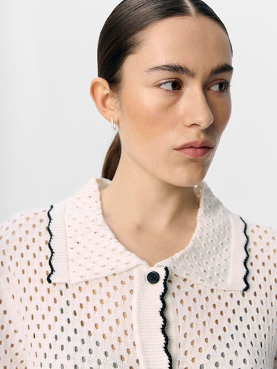 ObjLynel Cardigan Cloud Dancer/Black