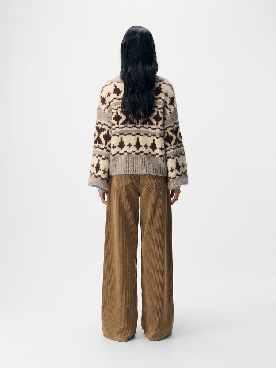 ObjAztec Knit Humus/Seal Brown