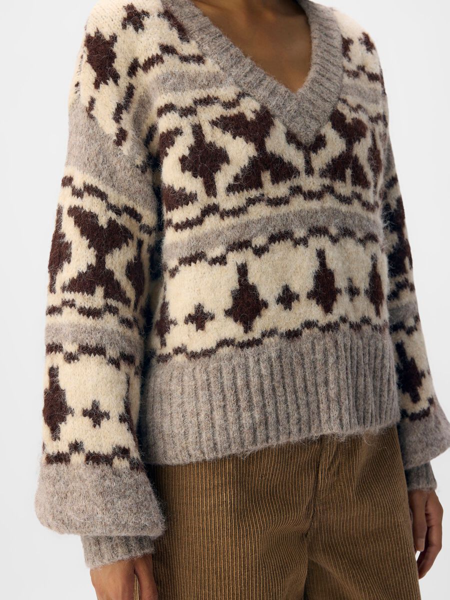ObjAztec Knit Humus/Seal Brown