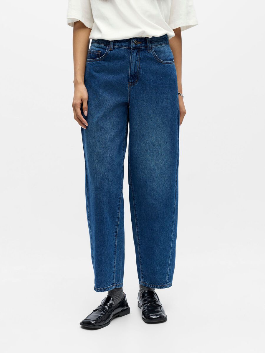 ObjMiu  Barrel Jeans Medium Blue