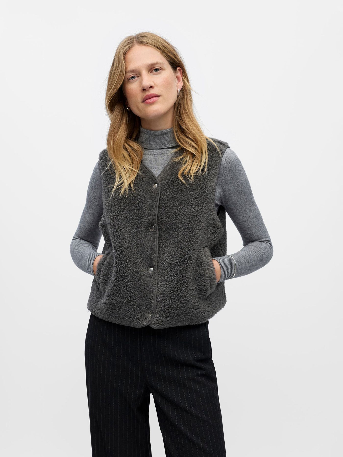 ObjElla Teddy Waistcoat Dark Grey