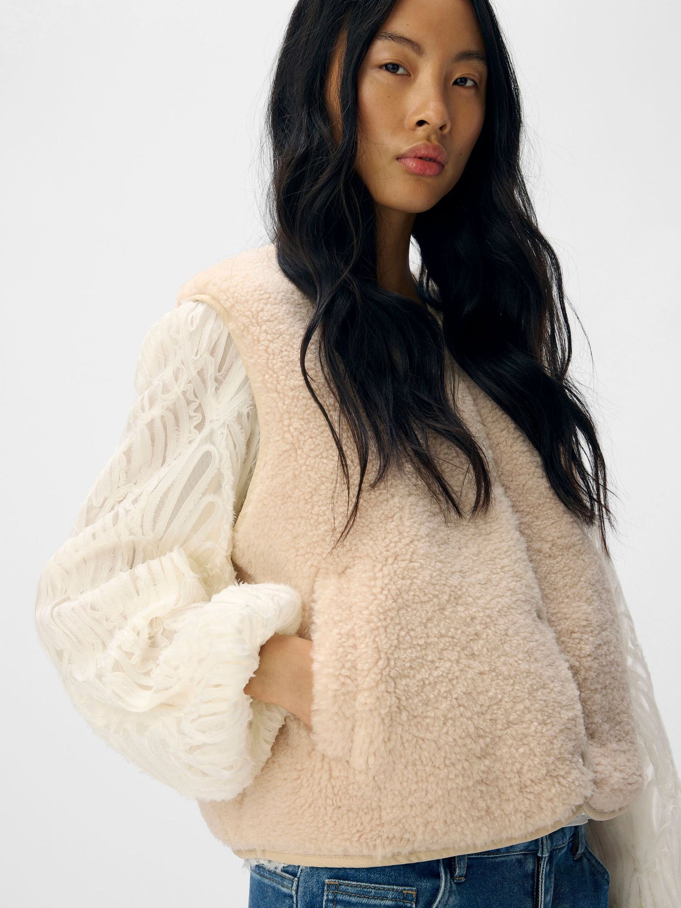 ObjElla Teddy Waistcoat Sandshell