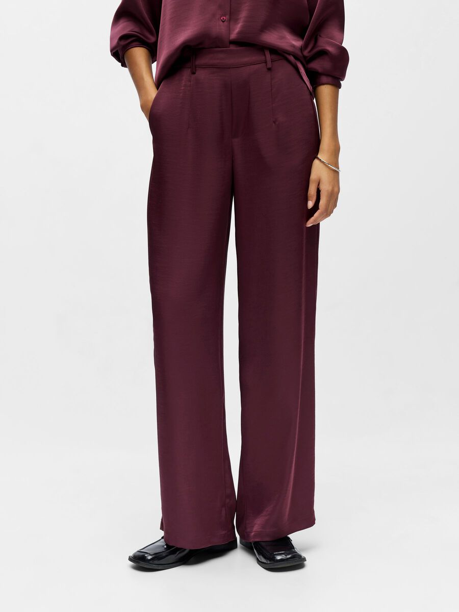 ObjChilli Lisa Trousers Mauve Wine
