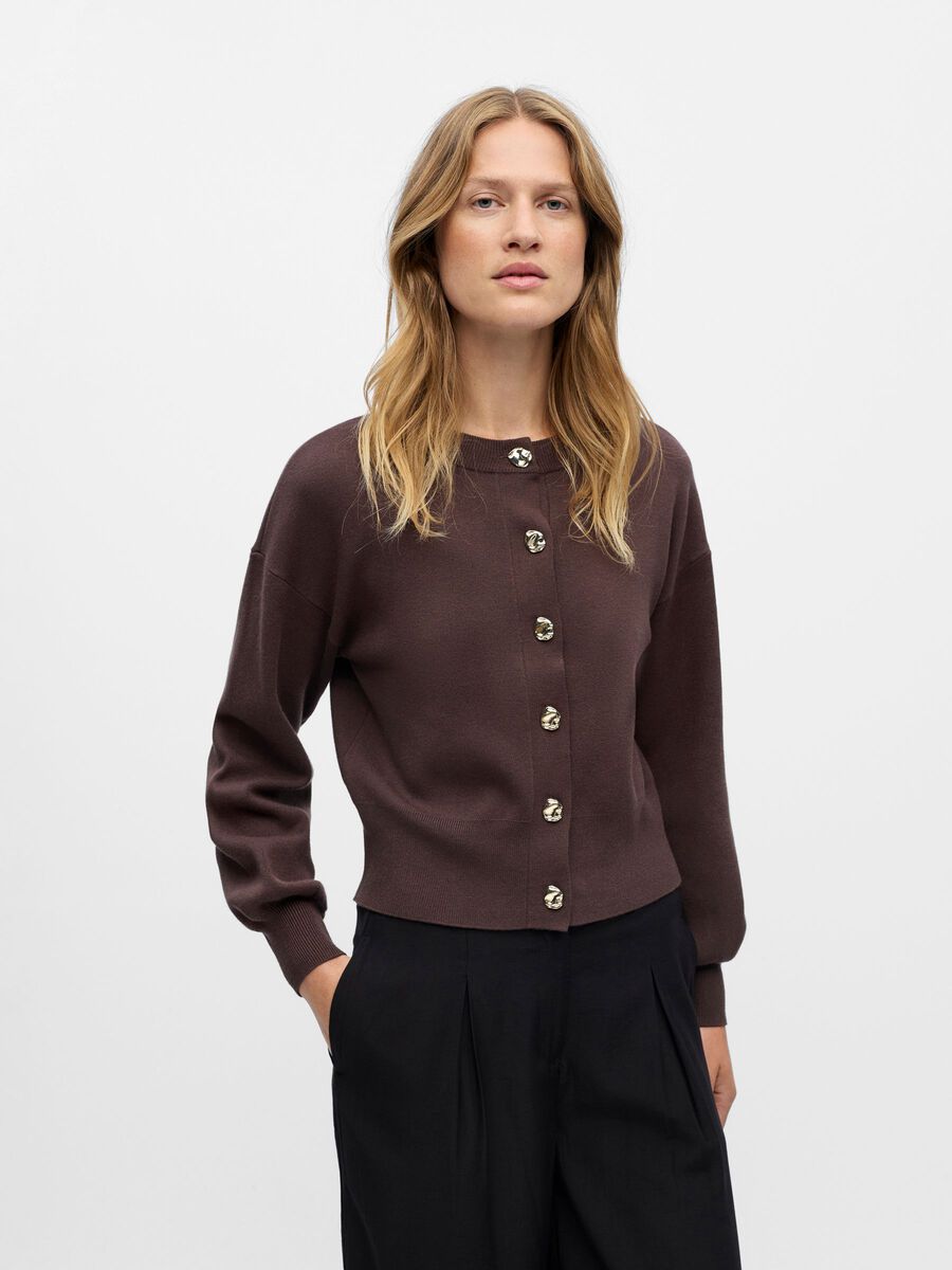 ObjBalia Cardigan Seal Brown