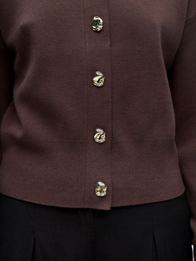 ObjBalia Cardigan Seal Brown