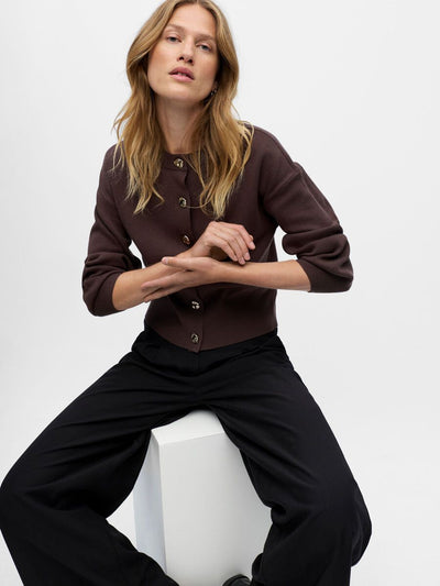 ObjBalia Cardigan Seal Brown