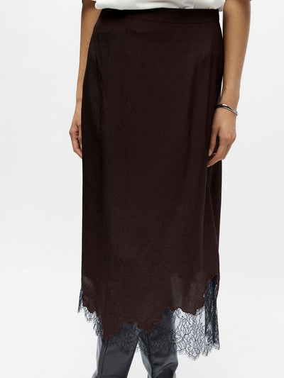 ObjDalme Lace Skirt Seal Brown