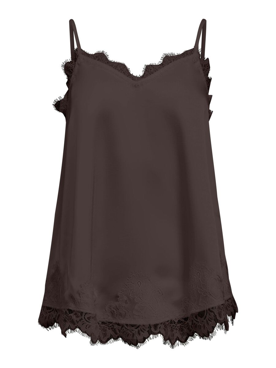 ObjNaline Slip Lace Top Seal Brown