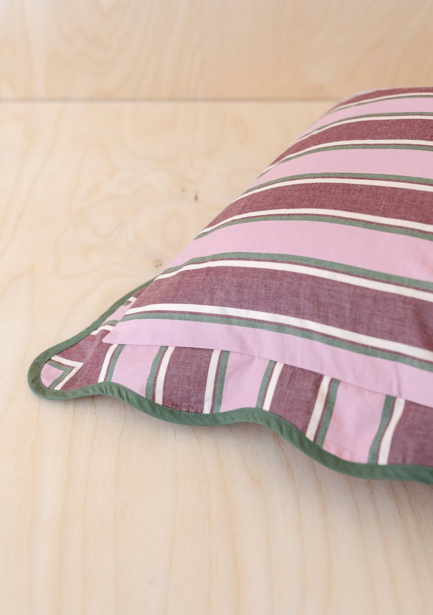 Cotton Cushion in Pink Stripe Bow