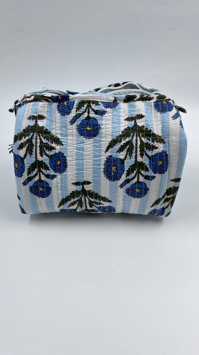 100% cotton  quilted washbag set of 3 small medium n large