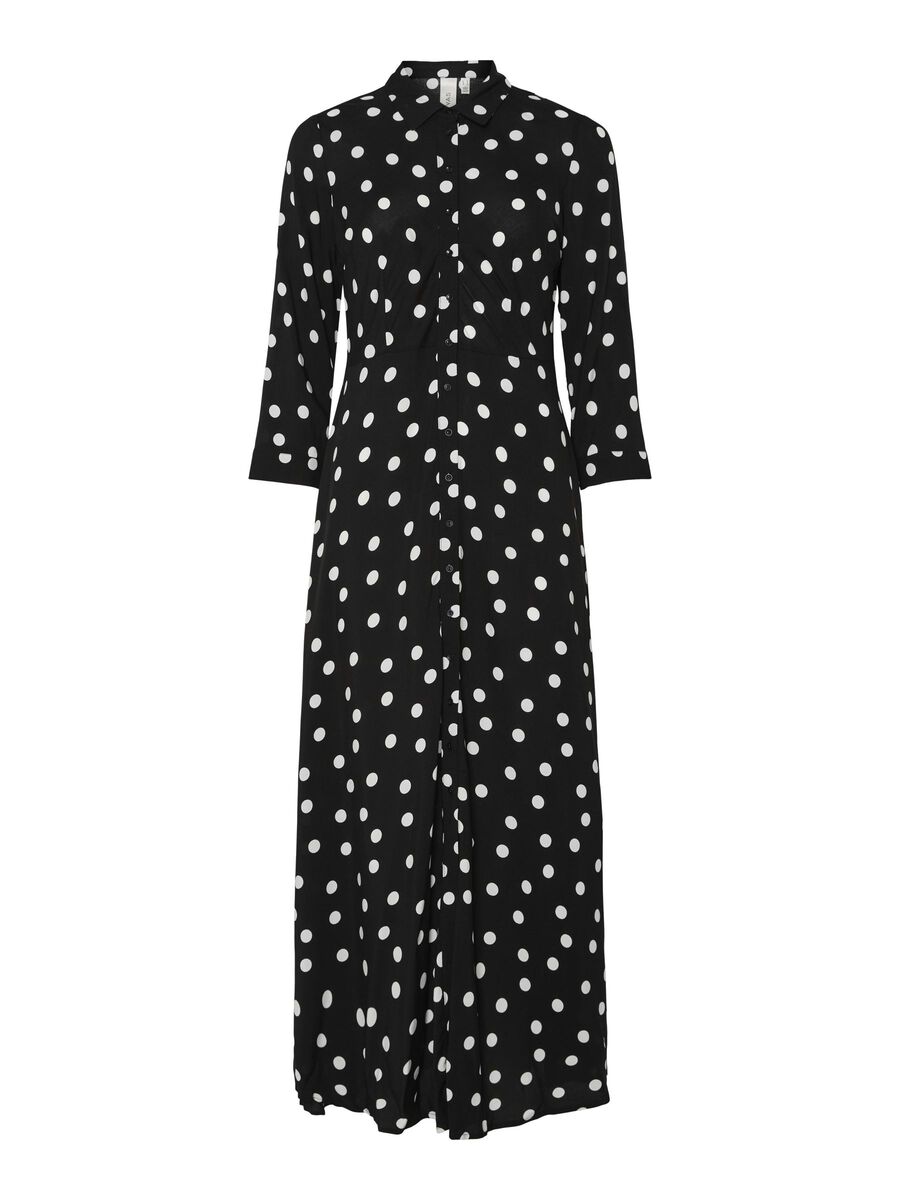 YasSavanna Shirt Dress Black/White Dots