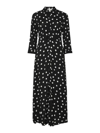 YasSavanna Shirt Dress Black/White Dots