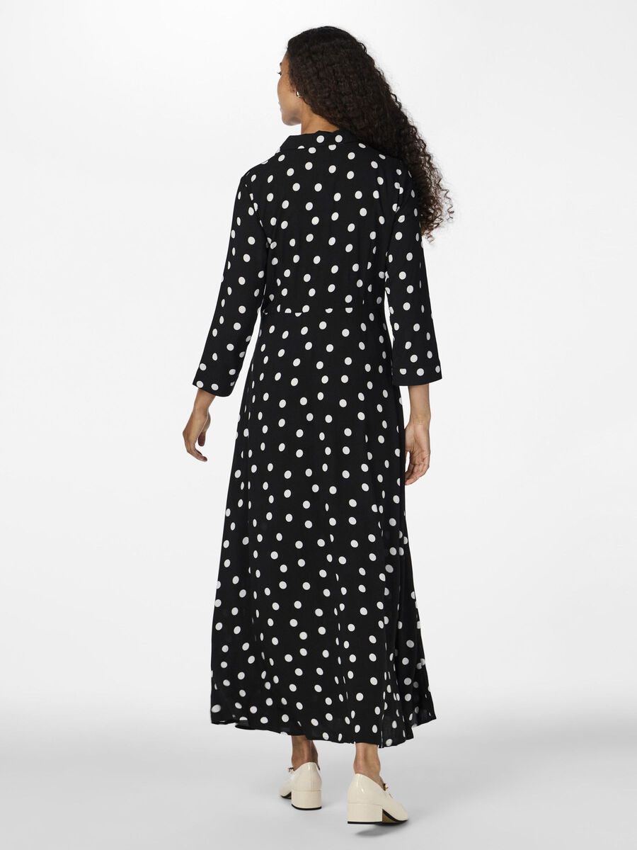 YasSavanna Shirt Dress Black/White Dots
