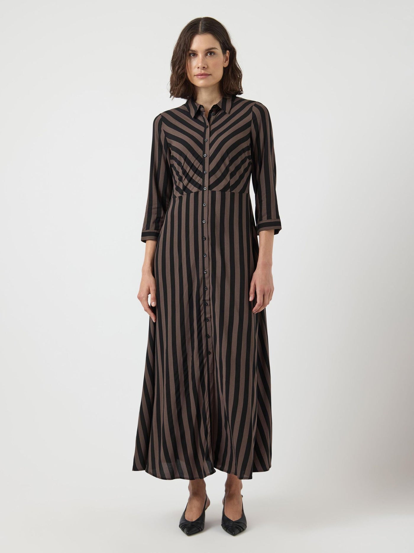 YasSavanna Shirt Dress Chocolate Stripes