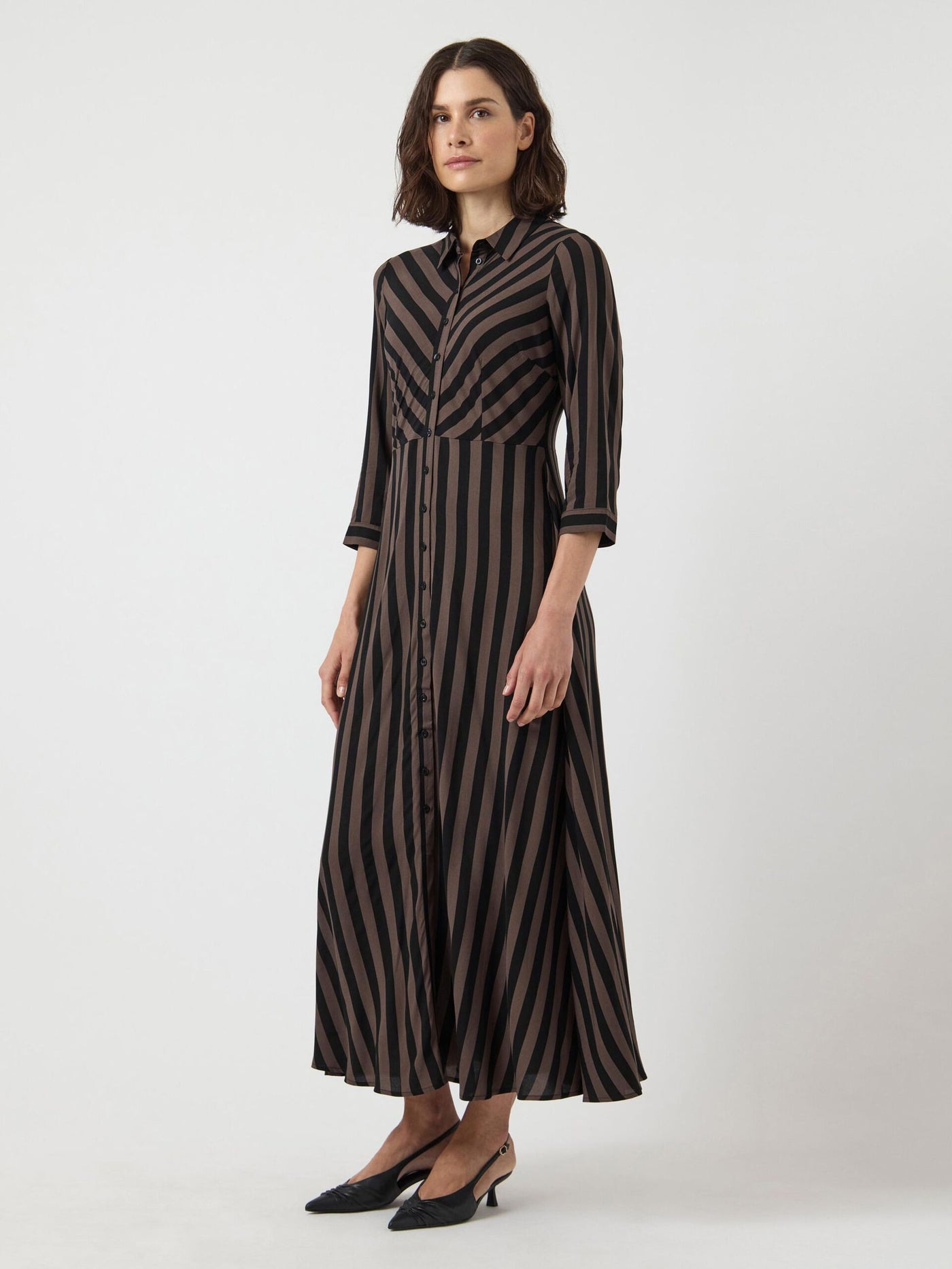 YasSavanna Shirt Dress Chocolate Stripes