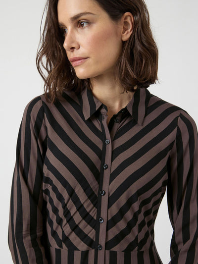 YasSavanna Shirt Dress Chocolate Stripes