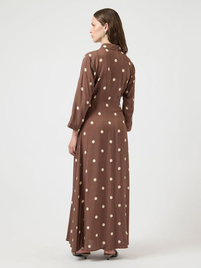 YasSavanna Shirt Dress Pinecone Ecru Dots