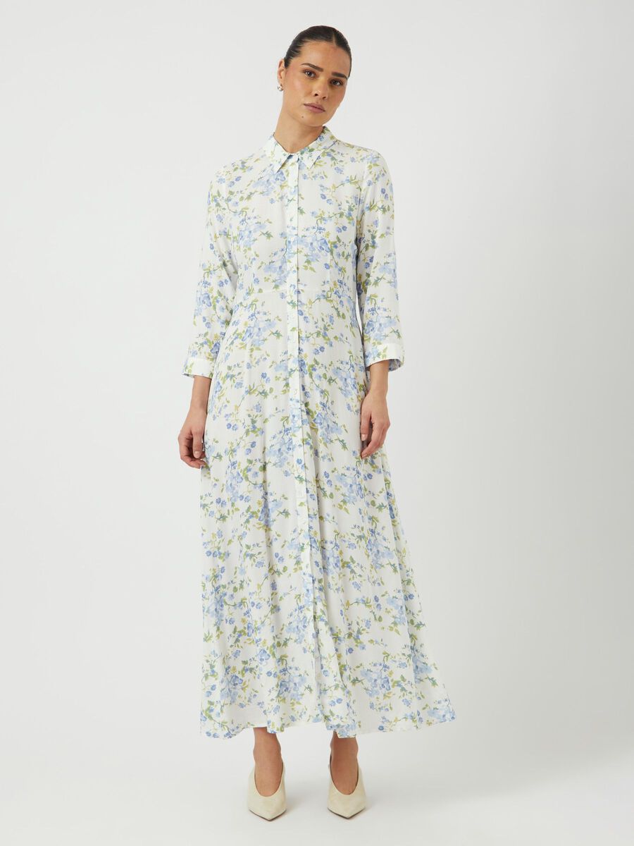 YasSavanna Shirt Dress Star White Flowers