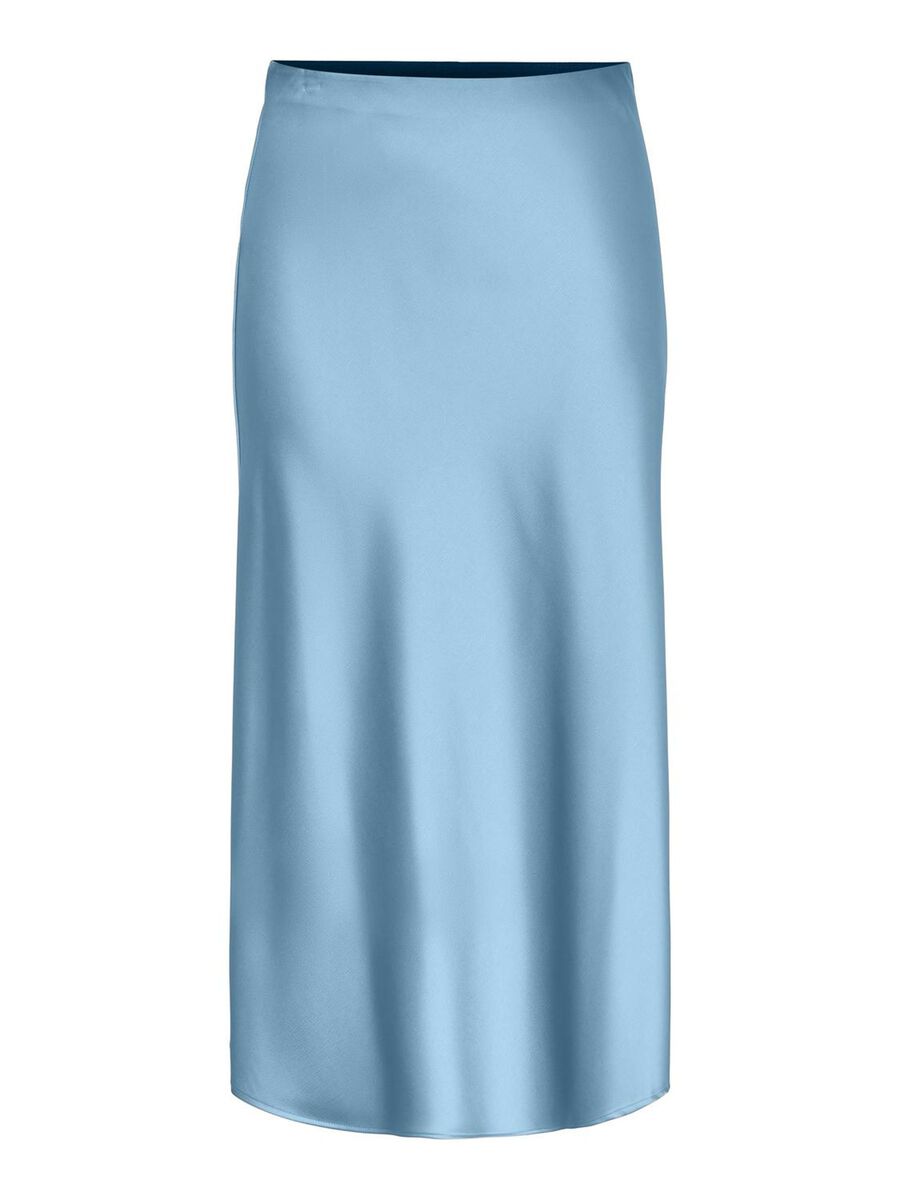 Y.A.S Pella Satin Midi Skirt Blue