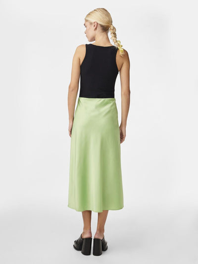 Y.A.S Pella Satin Midi Skirt Green