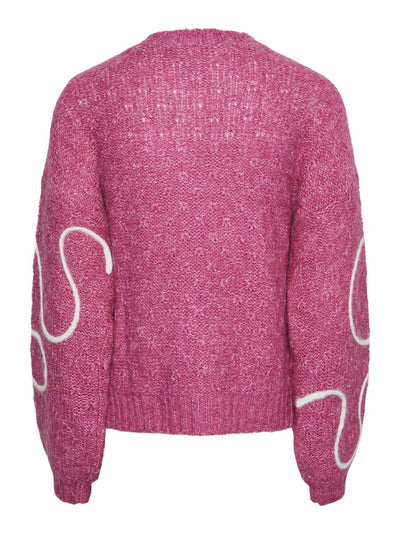 Y.A.S YasCordy Jumper Pink Abstract